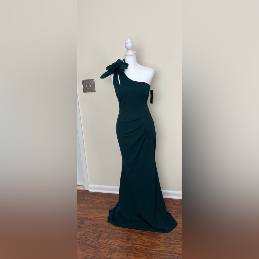 Brand New with Tags: XSCAPE Embellished One Shoulder Flower Gown